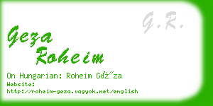 geza roheim business card